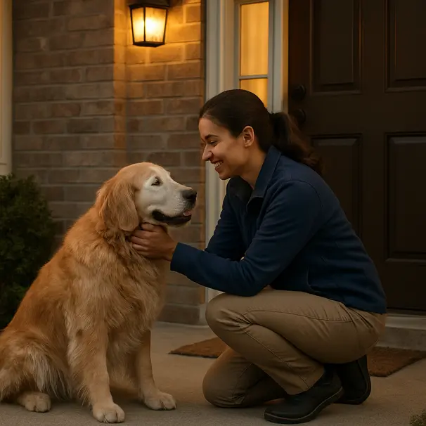 Una breve visita a casa per incontrare il pet carer.