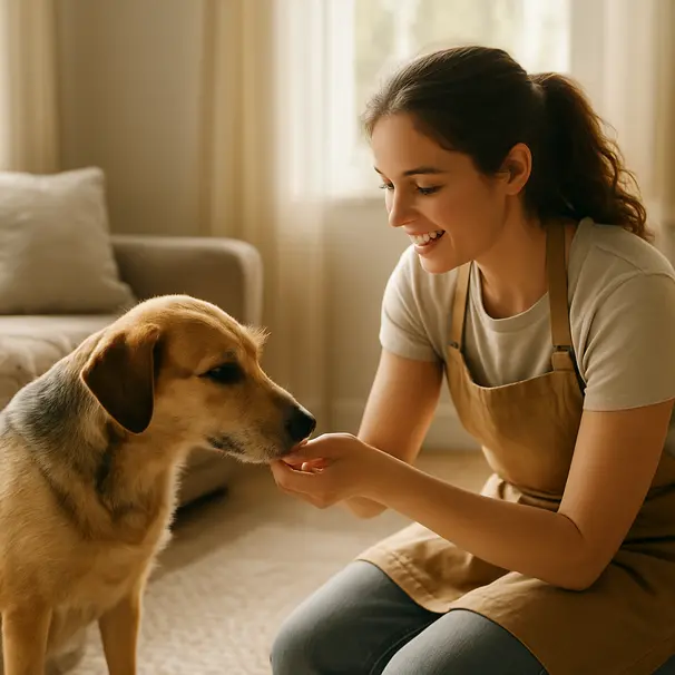 Ein erstes Kennenlernen legt Vertrauen zwischen Hund und Carer.