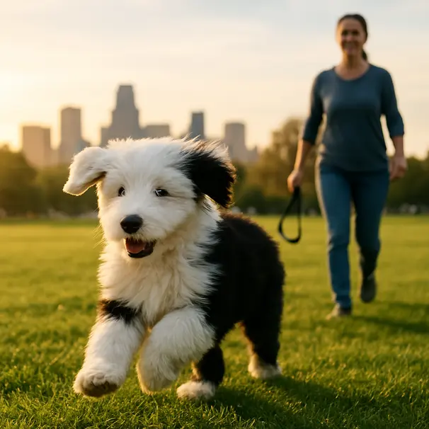 L'exercice ludique en extérieur garde les chiots heureux et en bonne santé.