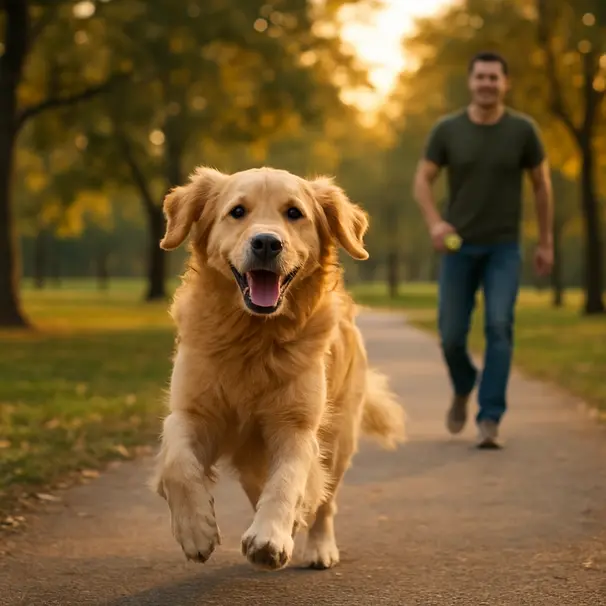 Passeggiata al parco per stimolare corpo e mente del cane.
