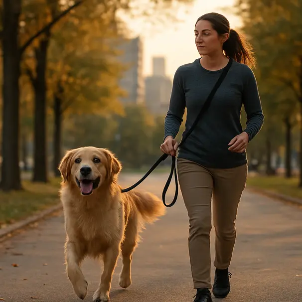 Een rustige wandeling helpt dieren wennen aan nieuwe gezichten.