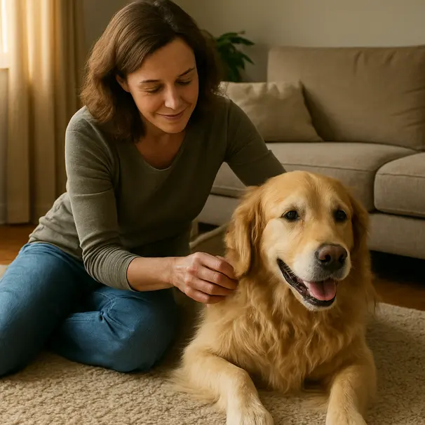 A calm grooming check helps spot hidden ticks early.
