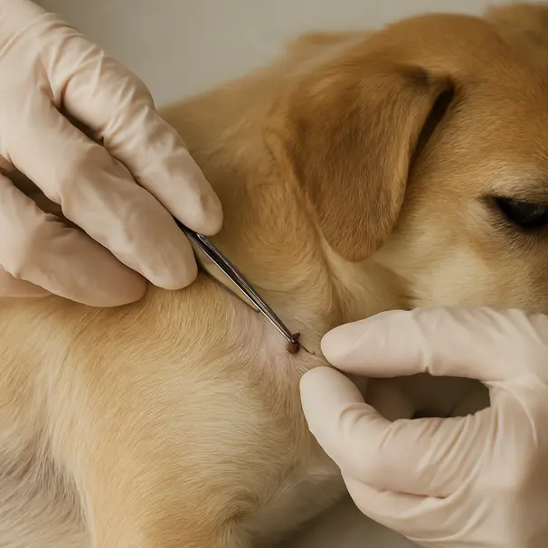 Use fine tweezers for careful tick removal.
