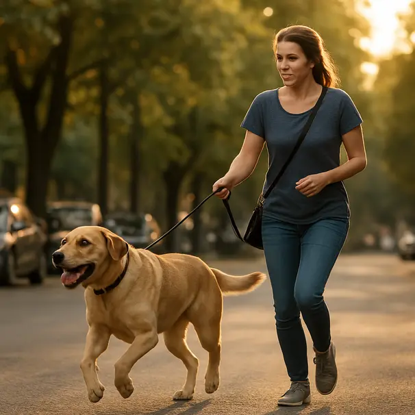 Passeggiate regolari mantengono il cane tranquillo e felice.