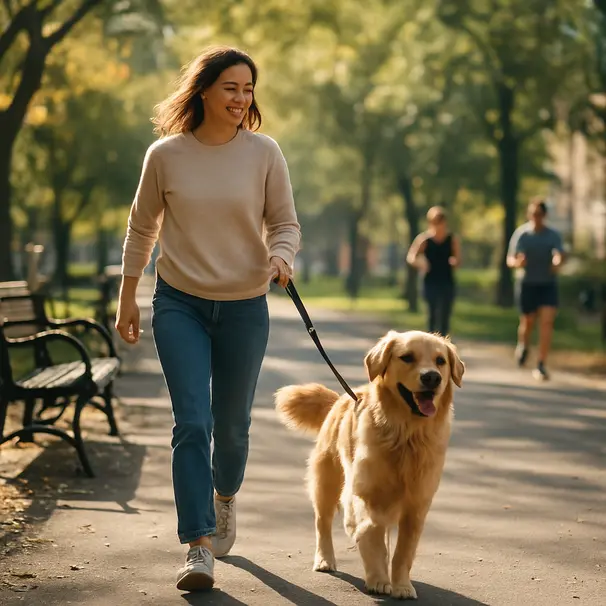 A cheerful walk in the park builds early trust.